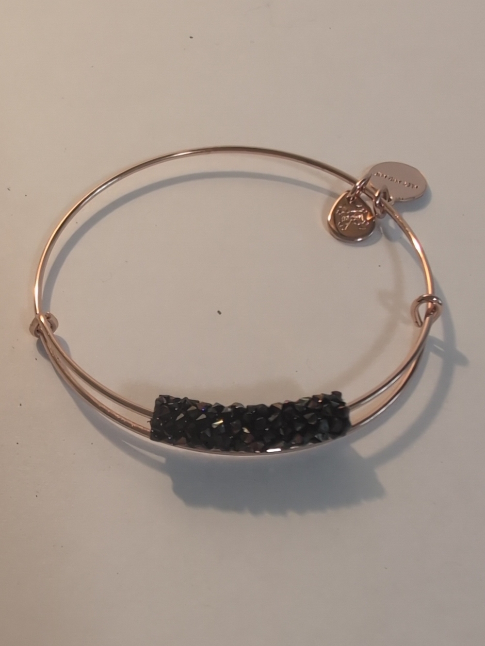 Rose Gold Crystal Accent Women’s Bangle Bracelet